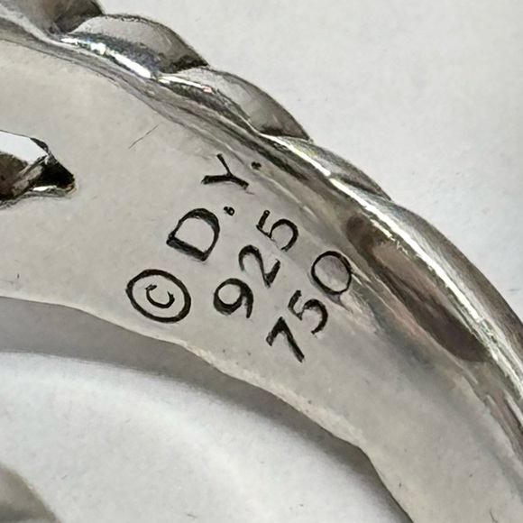 David Yurman 14mm Morganite Diamond Albion Ring .925 18K Rose Gold Sz 7 - Picture 9 of 10